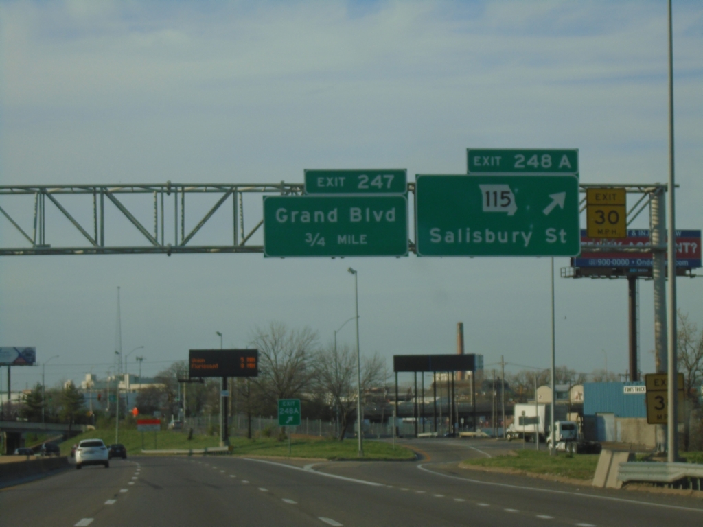 I-70 West - Exits 248A and 247