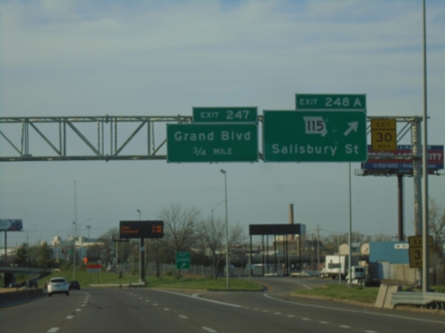 I-70 West - Exits 248A and 247
