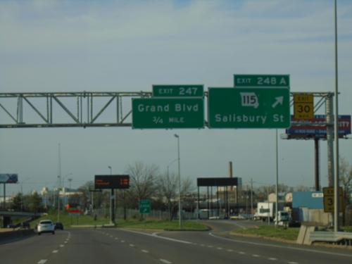 I-70 West - Exits 248A and 247