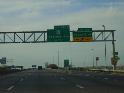 I-70 West - Exits 247 and 246B