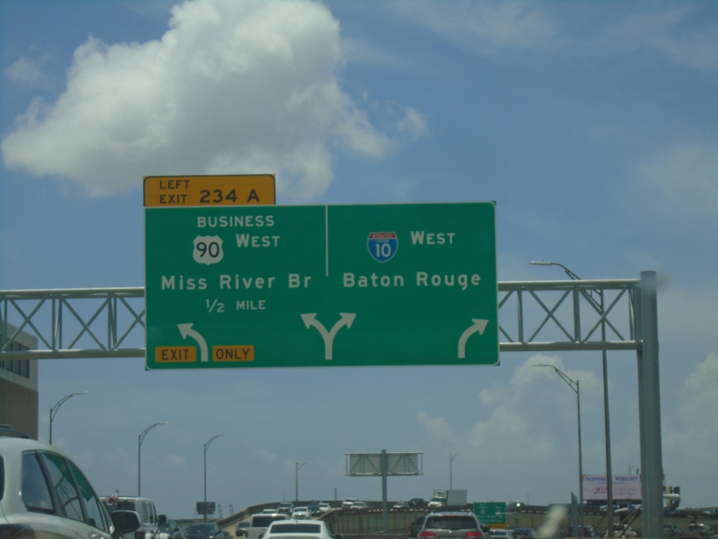 I-10 West - Exit 234A