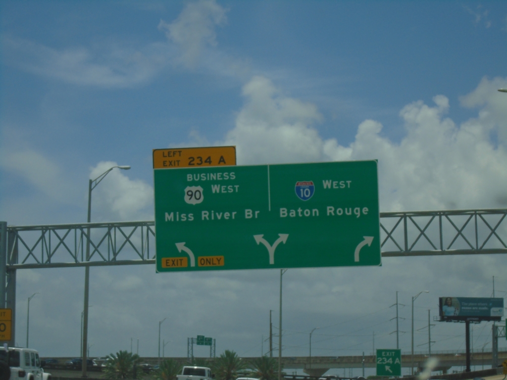 I-10 West - Exit 234A