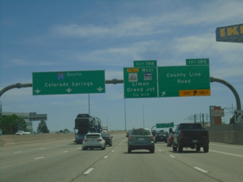 I-25 South - Exits 195 and 194