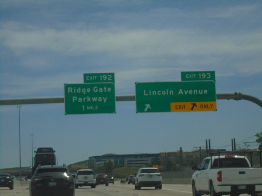 I-25 South - Exits 193 and 192