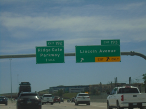 I-25 South - Exits 193 and 192