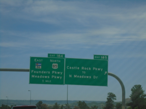I-25 South - Exits 185 and 184