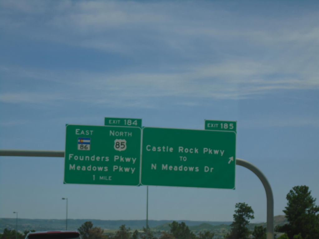 I-25 South - Exits 185 and 184
