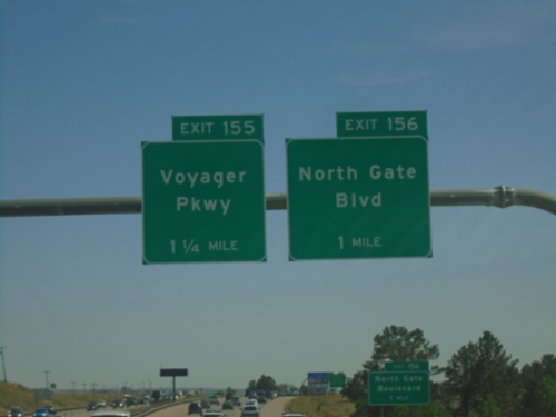 I-25 South - Exits 156 and 155
