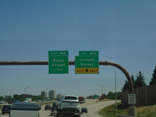 I-25 South - Exits 143 and 142