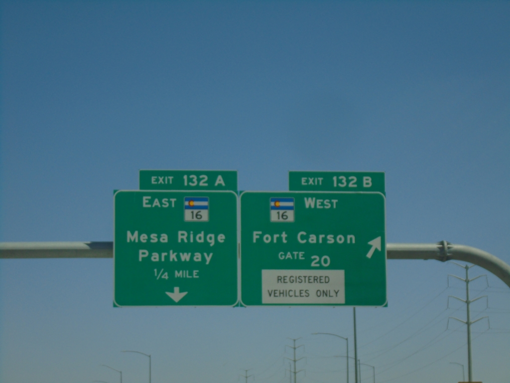 I-25 South - Exits 132A and 132B