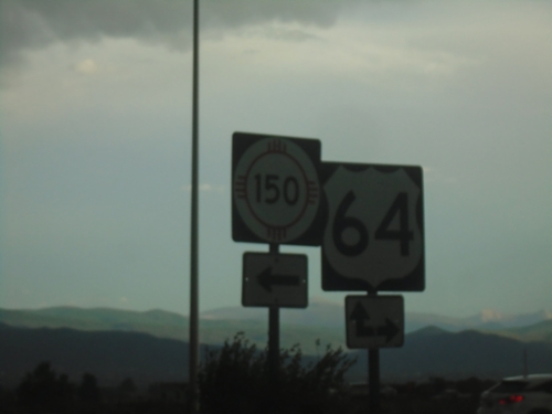 End NM-522 South at US-64 and NM-150