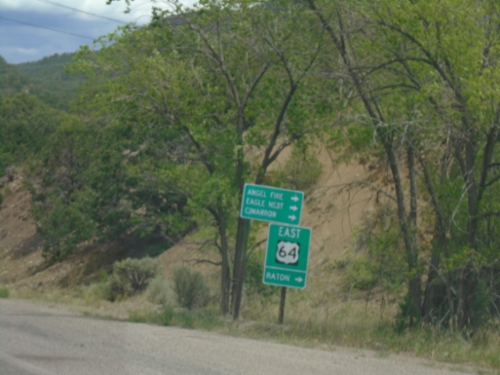 End NM-585 East at US-64