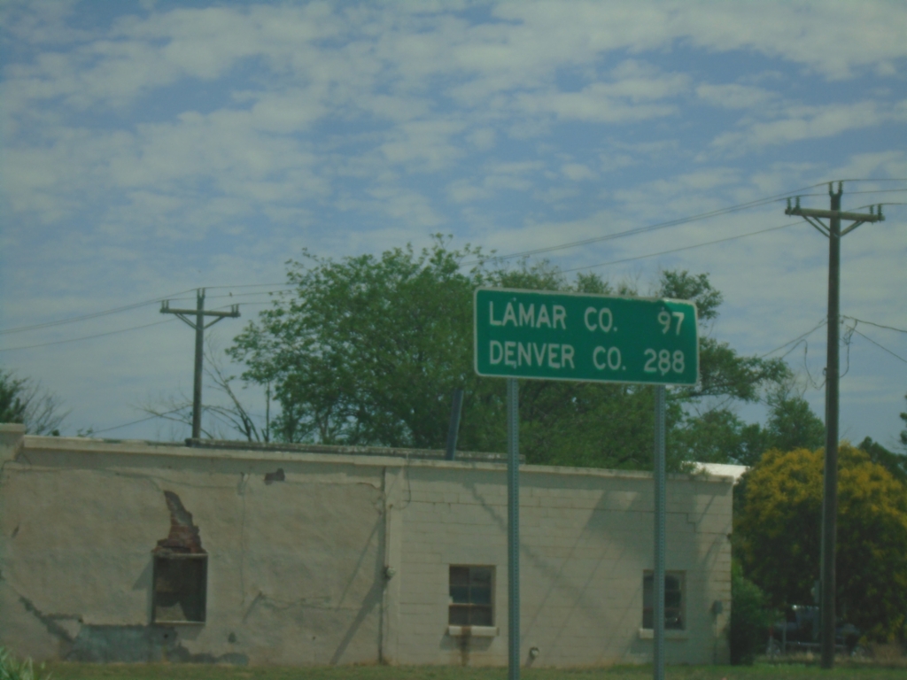 US-385 North/OK-3 West - Distance Marker