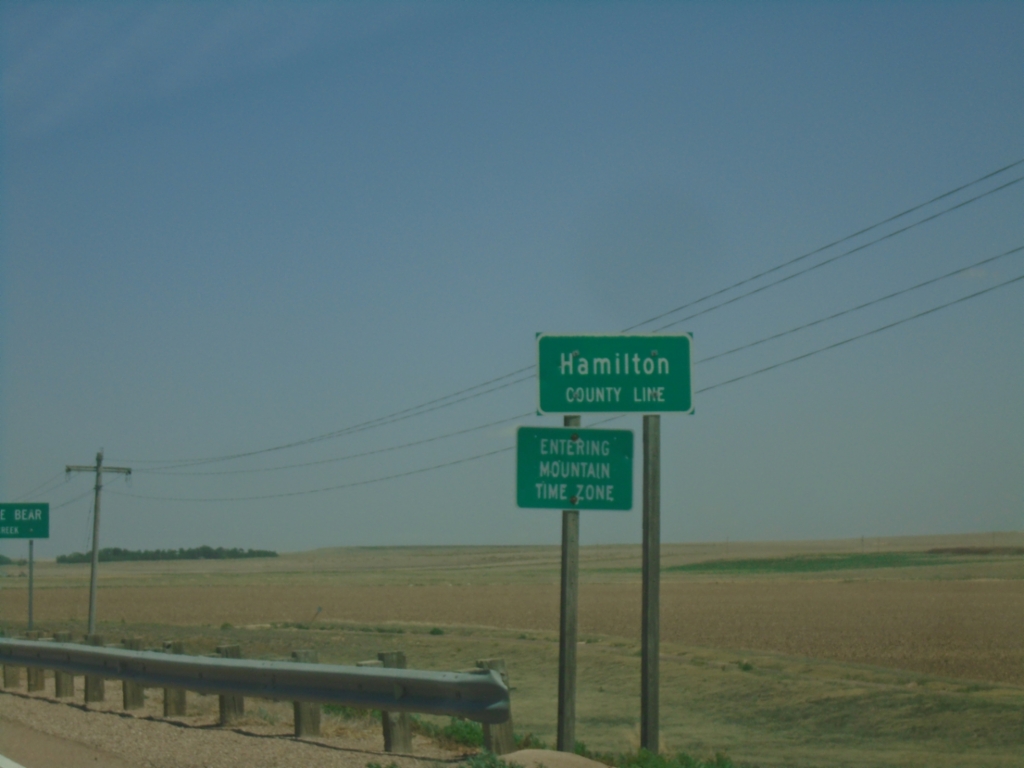 KS-27 North - Hamilton County Line / Mountain Time Zone