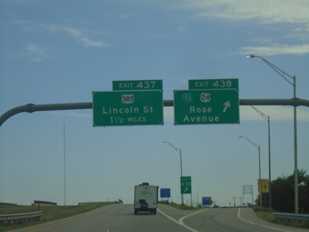 I-70 West - Exits 438 and 437