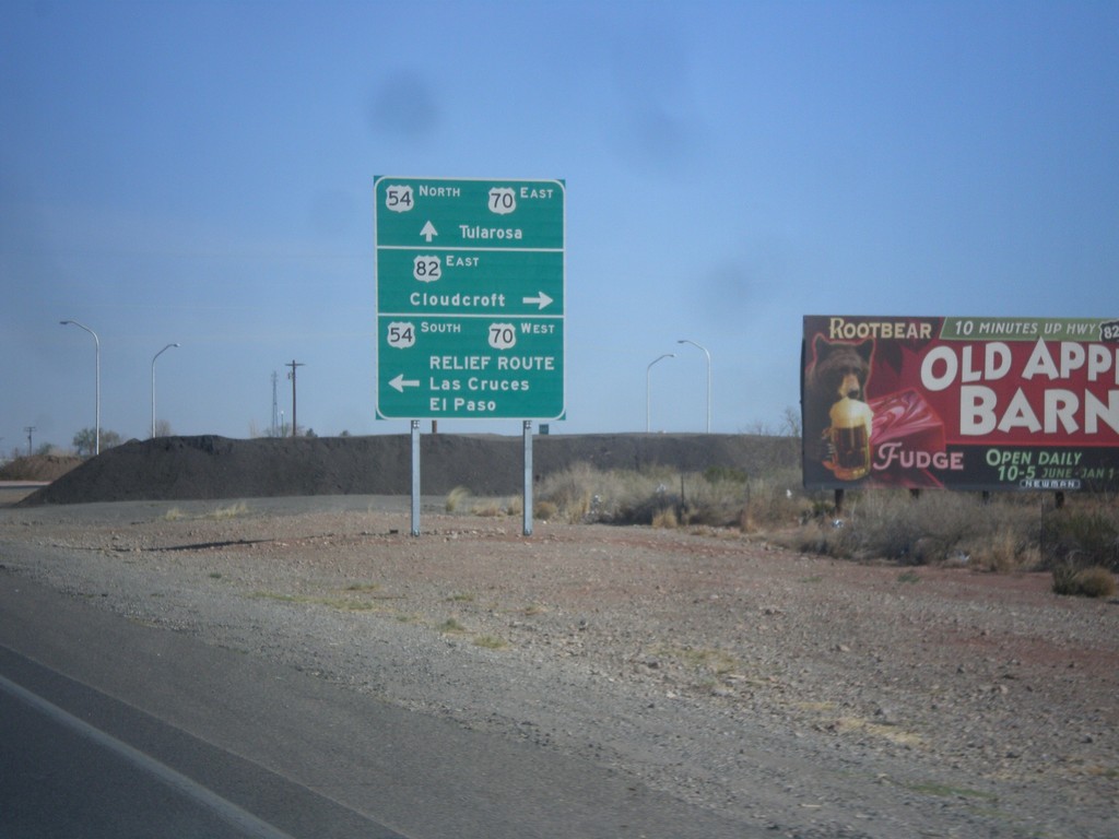 White Sands Blvd. North at US-54/US-70/US-82