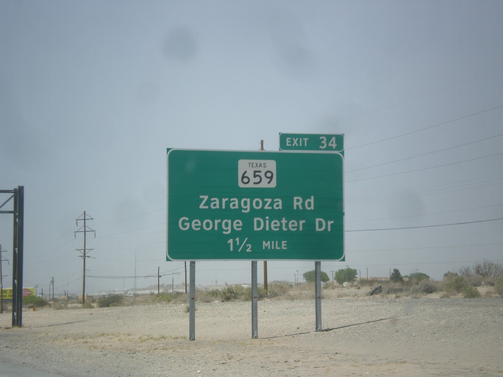 I-10 West Approaching Exit 34