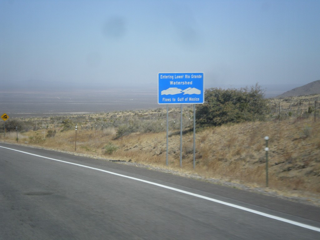 US-70 West - Entering Lower Rio Grande Watershed