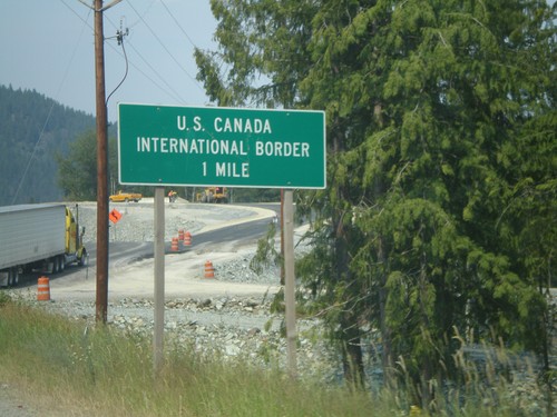 US-95 North - Approaching US-Canada Boundary