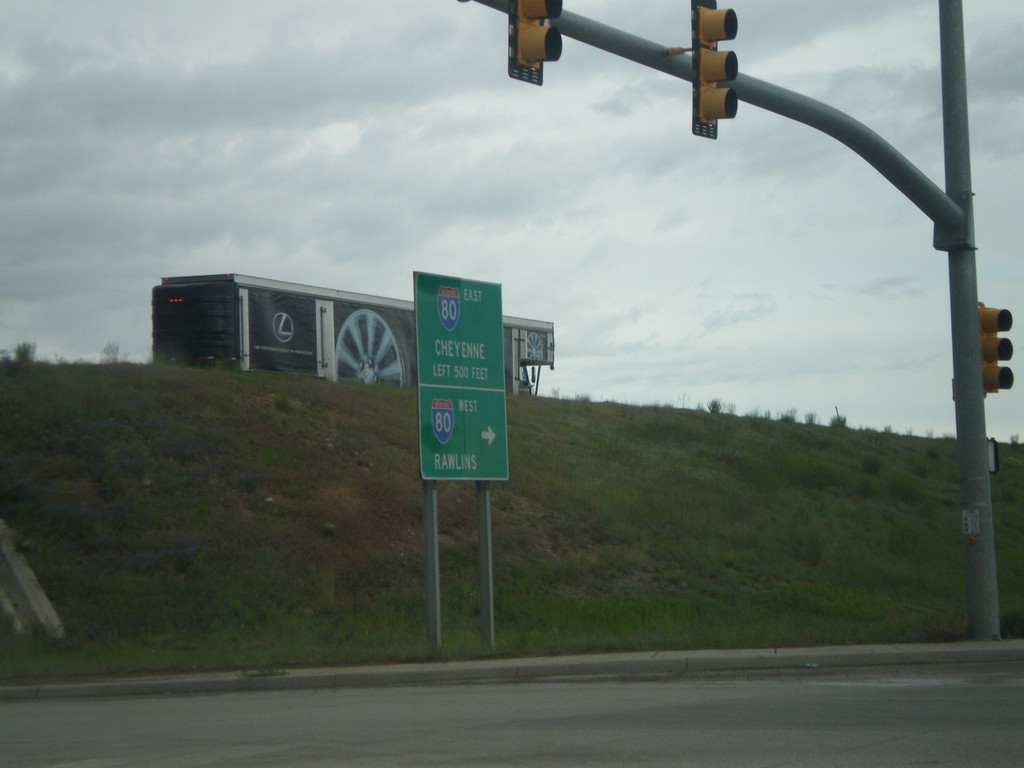 I-80 West Offramp at Exit 311 at WY-130/WY-230